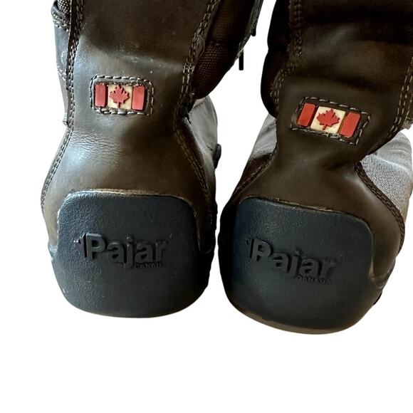 Pajar Phyllis Brown Leather Faux Fur Tall Winter Lace Up Snow Boots Women's 10 - Picture 6 of 16